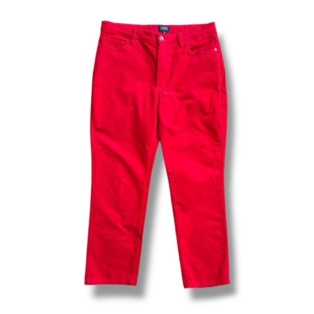 Chaps Ralph Lauren Bright Red Corduroy Straight Leg Pants Women’s Size 10 Preppy